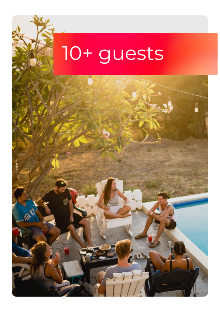 10+ guests