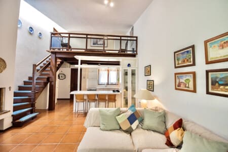 Living area with private kitchen