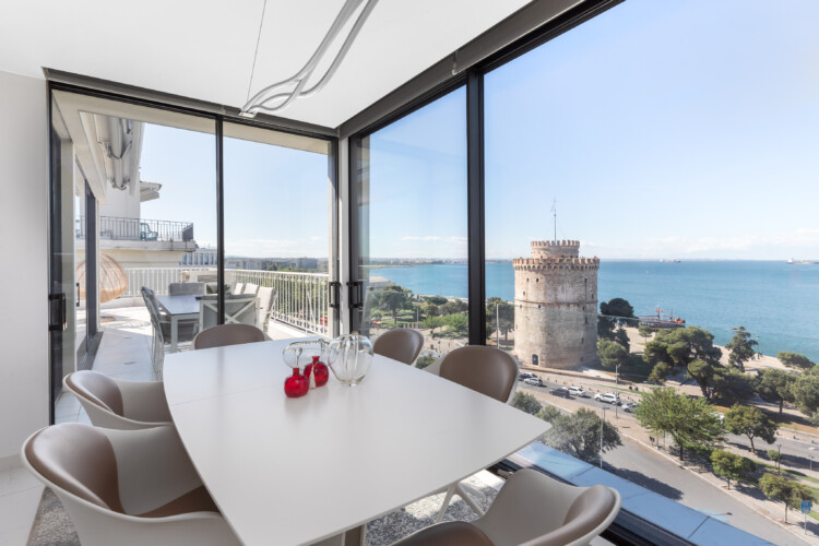 Dining area with White Tower view