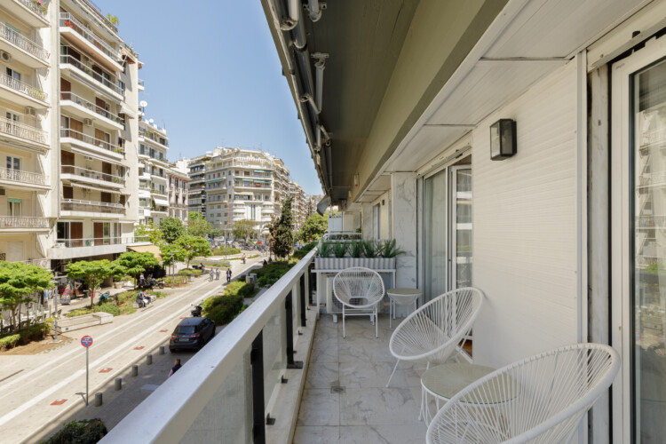 Balcony with city view