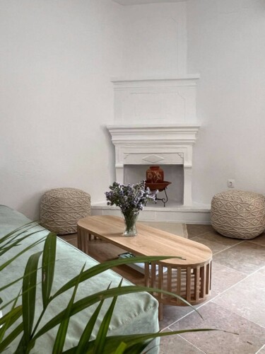 Cozy holiday home with modern kitchen, comfortable living room, bright bedroom, and private garden, ideal for a relaxing stay in Skiathos