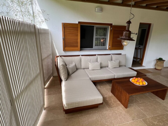 Cozy holiday home with modern kitchen, comfortable living room, bright bedroom, and private garden, ideal for a relaxing stay in Skiathos