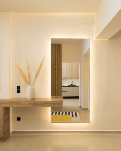 Ivory premium two-bedroom apartment on Leoforos Nikis in Thessaloniki with elegant design, sea views, and modern amenities for a luxurious stay.