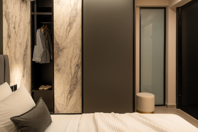 Dry Martini two-bedroom apartment in the city center with premium amenities, two bathrooms, stylish living room, and private balcony for a comfortable stay in Thessaloniki.