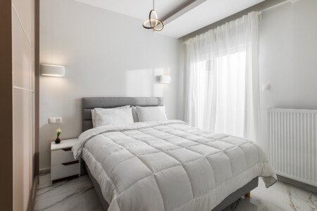 Eleanor one-bedroom apartment in the center of Thessaloniki with modern design, bright living room, and private balcony for a stylish city stay