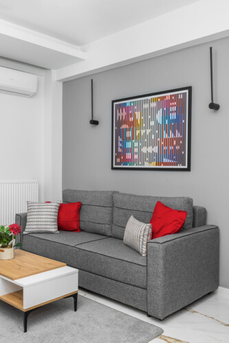 Eleanor one-bedroom apartment in the center of Thessaloniki with modern design, bright living room, and private balcony for a stylish city stay