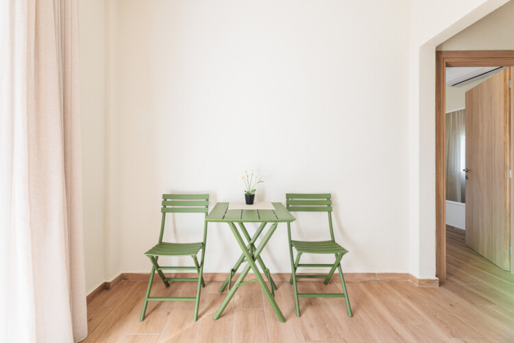 "KYMA STAY beachfront apartments in Palioura Epanomi, offering one-bedroom and two-bedroom options next to Kyma Beach Bar for a relaxing seaside getaway in Greece.