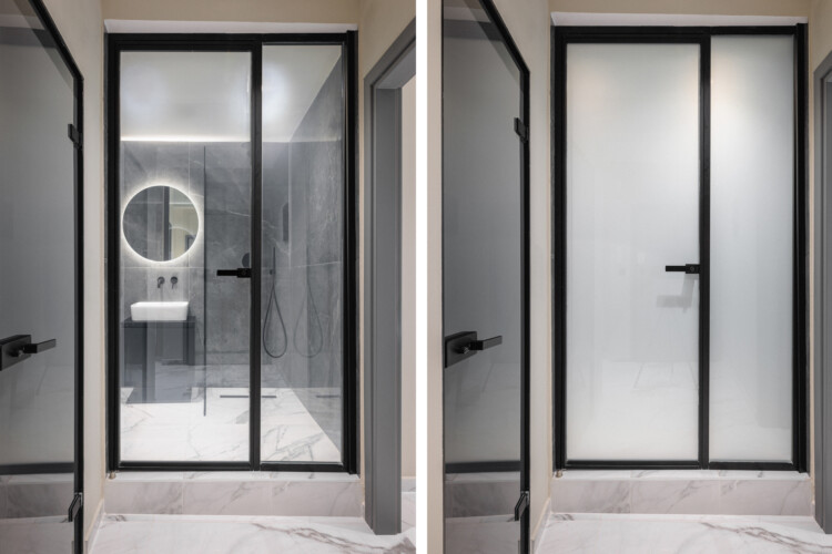 Dry Martini two-bedroom apartment in the city center with premium amenities, two bathrooms, stylish living room, and private balcony for a comfortable stay in Thessaloniki.