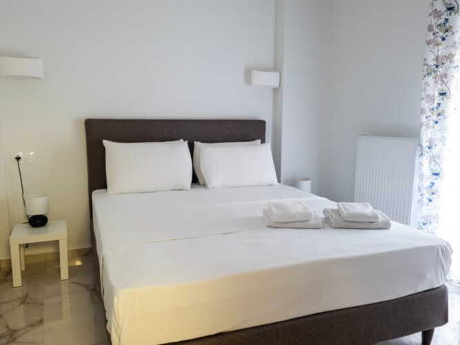 Myrto one-bedroom apartment near Thessaloniki center with modern living space, balcony, and easy metro access for a convenient city stay