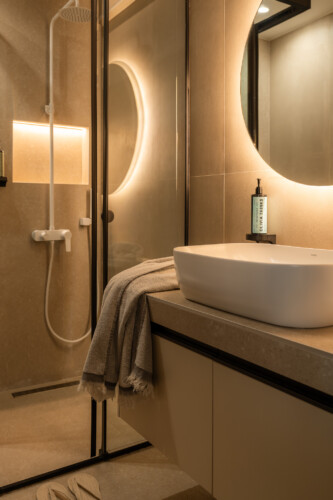Stylish bathroom details in the loft apartment at FOS Apartments