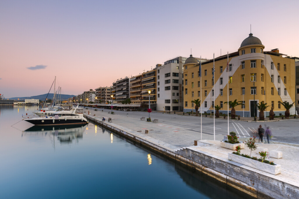 Yachts in the harbour of Volos city as seen early in the morning.